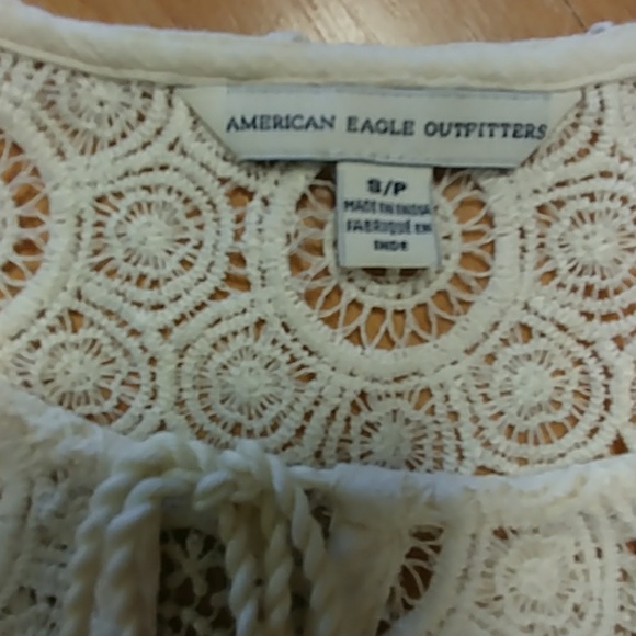 American Eagle Outfitters Gauze & Lace Top - Picture 6 of 8